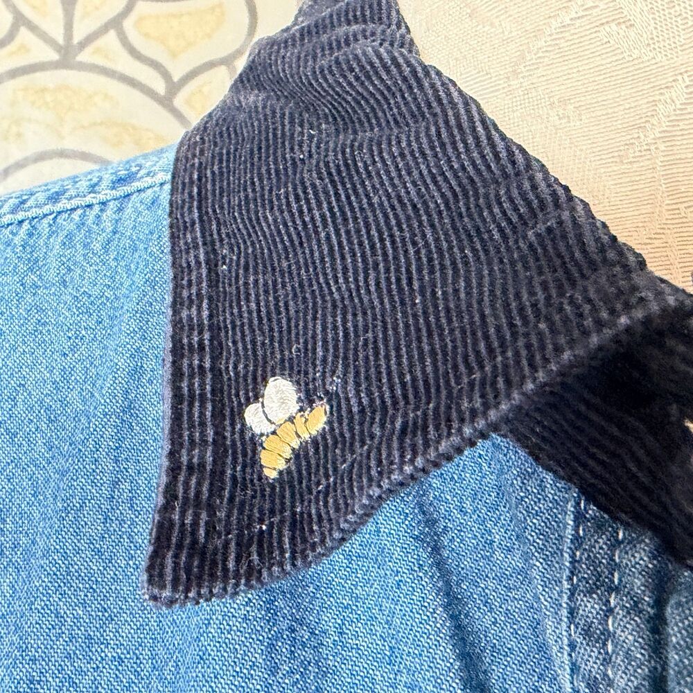 Disney Vintage Winnie the Pooh Denim and Corduroy Button Up Plus Sie 22/24 - Picture 12 of 15